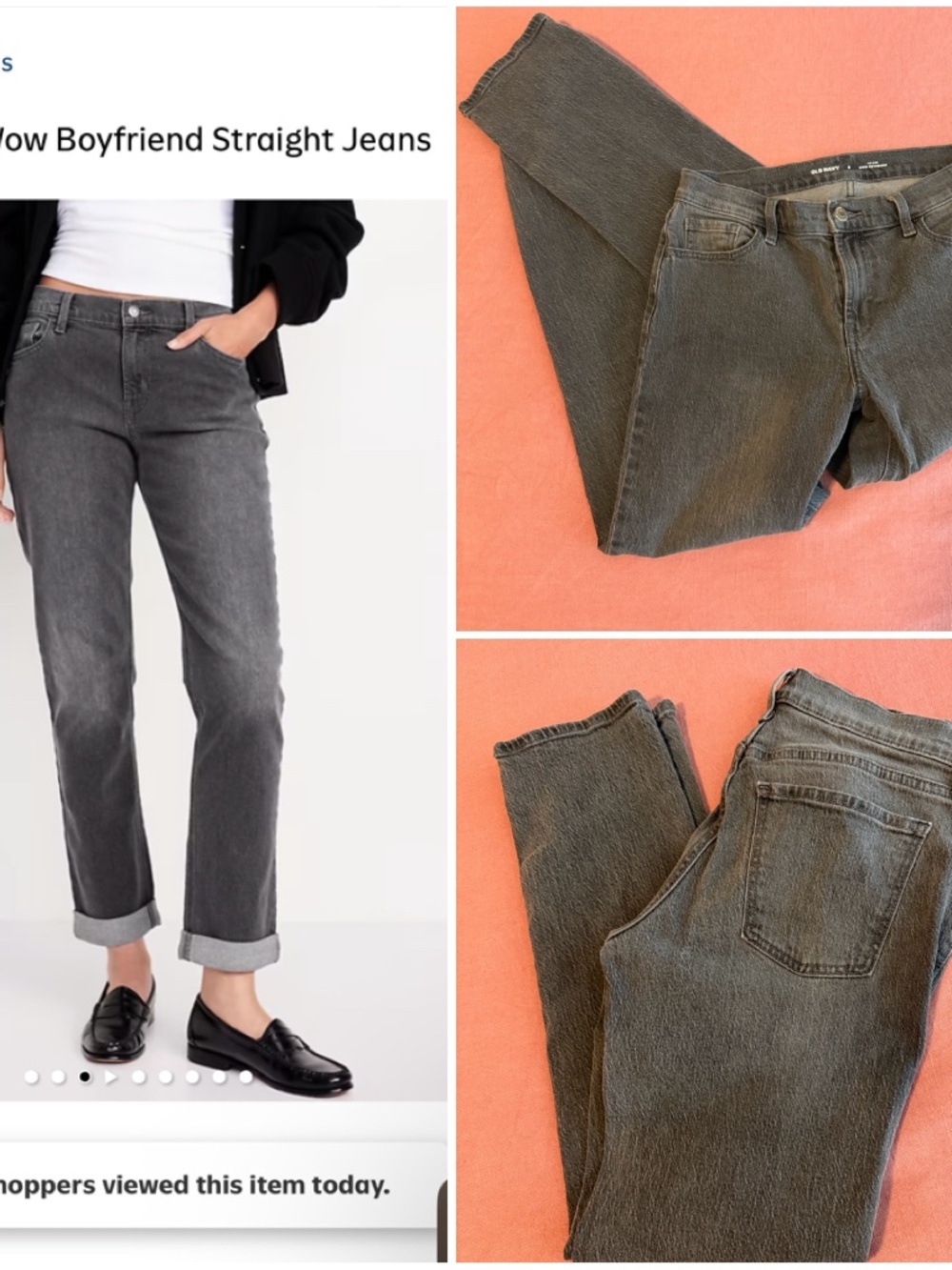 Old Navy Wow boyfriend straight Jean sz2/fits4 Faded black